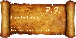 Puhola Fanni névjegykártya